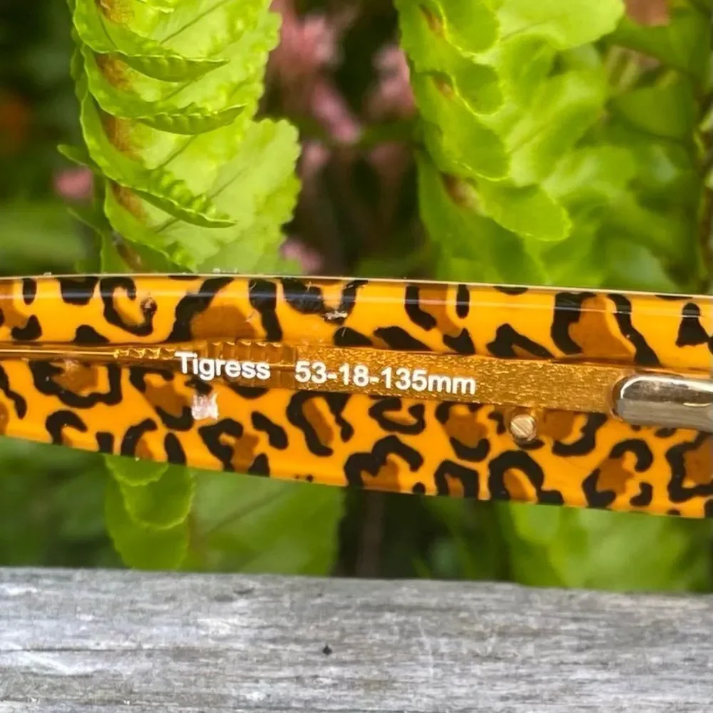 Bebe Peekaboo Tigress Brown Cheetah Eyeglass Frames Rectangle Shape 53-18-135